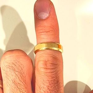6mm Beveled Edge Wedding Ring, Yellow Gold, Size 10